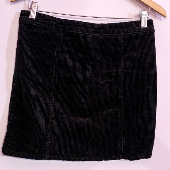 Black Corduroy mini skirt- Button down - 7 - Picture 7 of 7